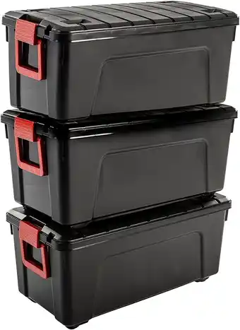 Iris Powerbox Opbergbox - 50L - Kunststof - Zwart/Ro