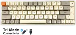 Bol.com LANGTU GK65 - Draadloze Gaming Toetsenbord - Mechanisch - Gasket - Tri mode - QWERTY Toetsenborden - 65 Keys - Melk wit aanbieding