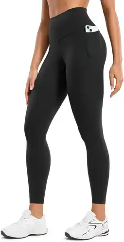 Amazon CRZ YOGA Women's Butterluxe Gym Leggings 25''- High Waisted Workout Leggings met Zakken Boterzachte Yoga Leggings zwart S aanbieding