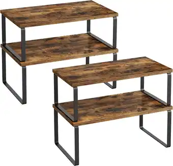 Amazon SONGMICS Kruidenrek, set van 4, keukenrek, keuken organizer, uitbreidbaar, kruidenhouder, stapelbaar, met metalen frame, inky aanbieding