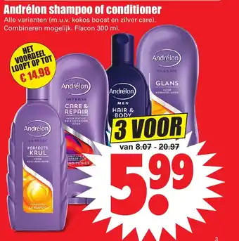 Dirk Andrelon shampoo of conditioner 300ml aanbieding