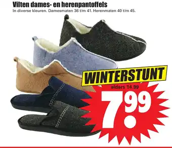 Dirk Vilten dames- en herenpantoffels aanbieding