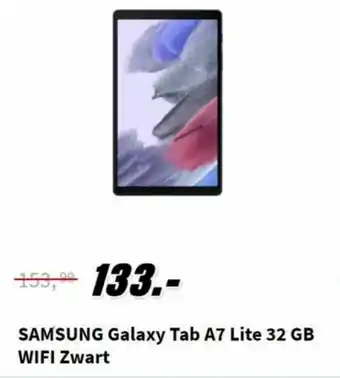 MediaMarkt Samsung Galaxy Tab A7 Lite 32 GB Wifi Zwart aanbieding