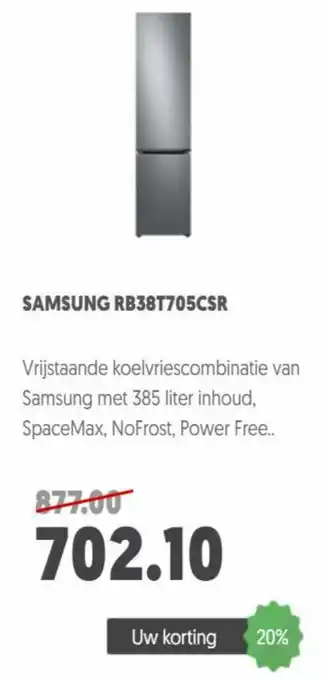 MediaMarkt Samsung RB38T705CSR aanbieding