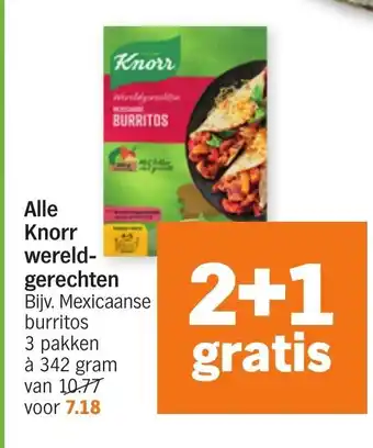 Albert Heijn Alle knorr wereldgerechten 342 gram aanbieding