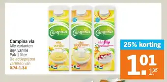 Albert Heijn Campina vla 1 liter aanbieding