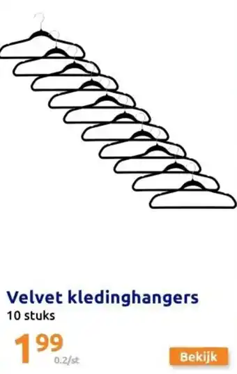 Action Velvet kledinghangers aanbieding