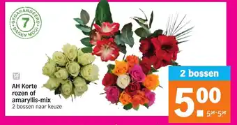 Albert Heijn Korte rozen of amaryllis-mix aanbieding