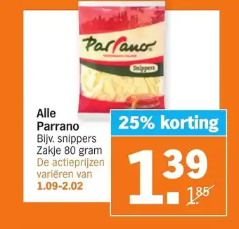 Albert Heijn Alle Parrano 80 gram aanbieding