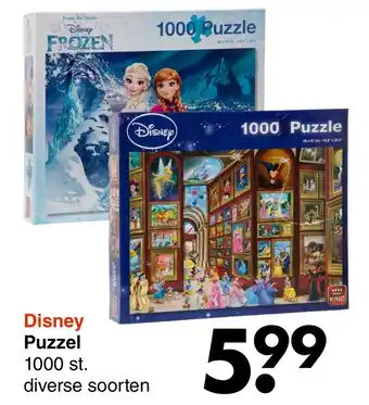 Wibra Disney Puzzel 1000 st. aanbieding