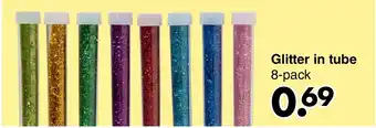 Wibra Glitter in tube 8-pack aanbieding