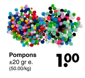 Wibra Pompons 20 gr. aanbieding