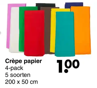 Wibra Crepe papier 4-pack 200x50 cm aanbieding