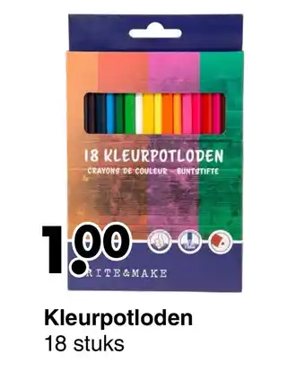 Wibra Kleurpotloden 18 stuks aanbieding