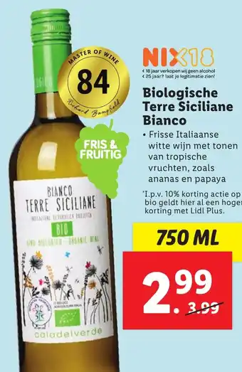 Lidl Biologische Terre Siciliane Bianco aanbieding
