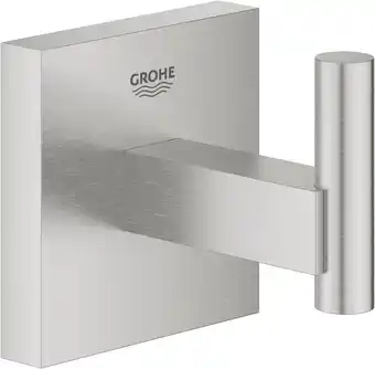 Amazon GROHE Start Cube Robe Hook - badkamer wandgemonteerde douchehanddoekhanger (metaal, verborgen sluiting, met schroeven en plug aanbieding