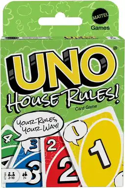 Amazon Mattel Games UNO Huisregels, kaartspel voor het hele gezin, spelletjesavond, onderweg, op de camping of tijdens een feestje,  aanbieding