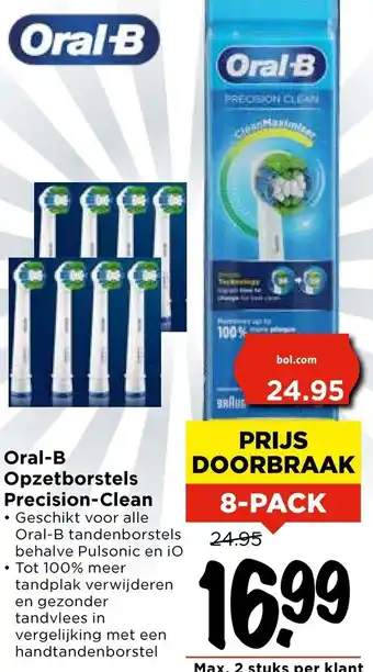 Vomar Voordeelmarkt Oral-B Opzetborstels Precision-Clean aanbieding