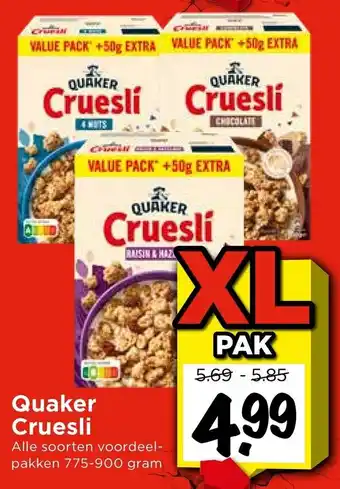 Vomar Voordeelmarkt Quaker Cruesli aanbieding