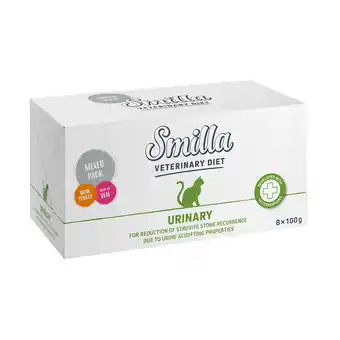 Zooplus 8x100g Smilla Veterinary Diet Mixpakket Urinary: Kalkoen + Kalf Katten Natvoer aanbieding