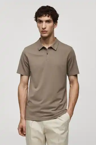 Wehkamp Mango Man slim fit polo bruin aanbieding