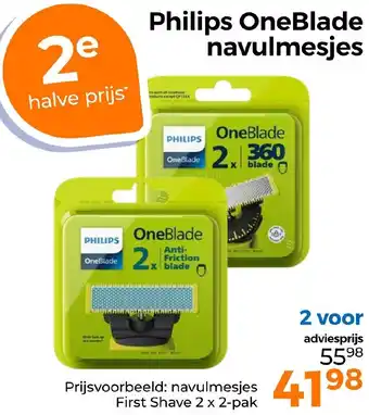 Trekpleister Philips OneBlade navulmesjes aanbieding