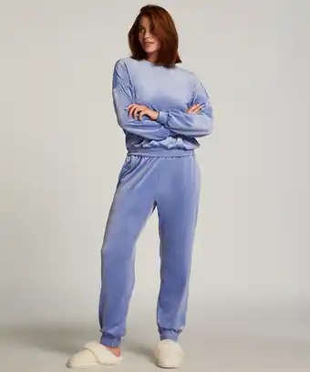 Hunkemoller Hunkemöller Joggingbroek Velours Blauw aanbieding