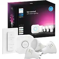 MediaMarkt PHILIPS HUE White and Color Ambiance GU10 - Dimmer Switch - Hue Bridge - Starterkit slimme verlichting Wit aanbieding