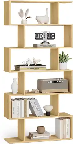 Amazon VASAGLE Boekenkast, 6-laags boekenplank, vrijstaande boekenplank, kantoorplank, vrijstaand, decoratieve plank, voor weergave, aanbieding