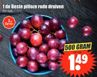 Dirk 1 de Beste pitloze rode druiven 500 gram aanbieding