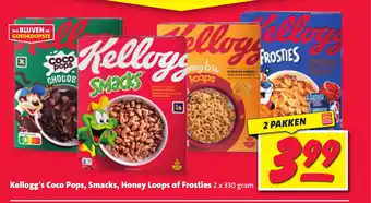 Nettorama Kellogg's Coco Pops, Smacks, Honey Loops of Frosties aanbieding