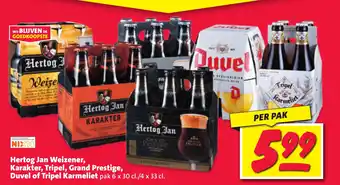 Nettorama Hertog Jan Weizener, Karakter, Tripel, Grand Prestige, Duvel of Tripel Karmeliet aanbieding