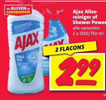 Nettorama Ajax Alles reiniger of Shower Power aanbieding