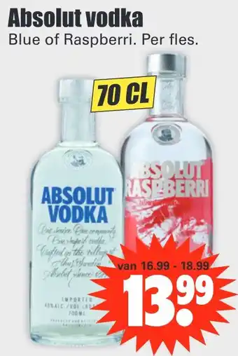 Dirk Absolut vodka 70 cl aanbieding