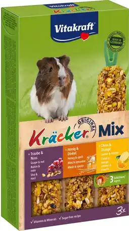 Intratuin Vitakraft caviasnack Kräcker Mix noot/honing/citrus 3 stuks aanbieding