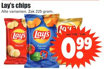 Dirk Lay's chips 225 gram aanbieding