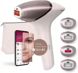 Amazon Philips Lumea IPL-ontharingsapparaat 9900-serie, met SenseIQ- en SkinAI-technologie, 4 opzetstukken voor lichaam, gezicht, bi aanbieding