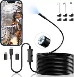 Amazon Endoscoop-inspectiecamera, Ennovor 1920 HD flexibele stijve slangencamera, 8 ledlampen, geen wifi vereist, slangcamera, water aanbieding