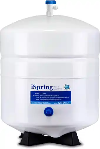 Amazon iSpring T32M Wateropslagtank onder druk met Kogelklep voor Omgekeerde Osmose RO Systemen, 4 Gallon, 1/4 Tankklep Inbegrepen aanbieding