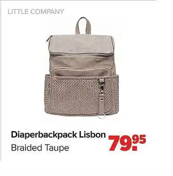 Baby-Dump Little Company Diaperbackpack Lisbon Braided Taupe aanbieding