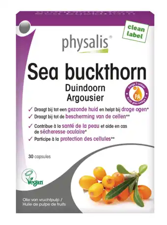 De Online Drogist Physalis Sea Buckthorn Capsules aanbieding