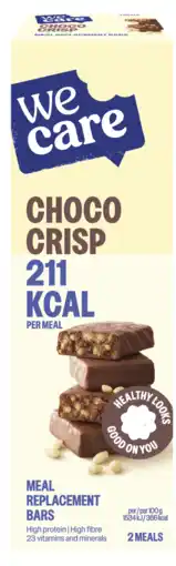 De Online Drogist WeCare Choco Crisp Meal Replacement Bars aanbieding