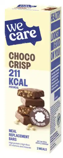 De Online Drogist WeCare Choco Crisp Meal Replacement Bars aanbieding