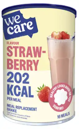 De Online Drogist Wecare Strawberry Meal Replacement Shake aanbieding