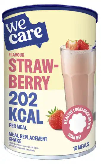 De Online Drogist Wecare Strawberry Meal Replacement Shake aanbieding