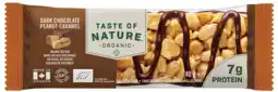 De Online Drogist Taste Of Nature Dark Chocolate Peanut Caramel Reep aanbieding