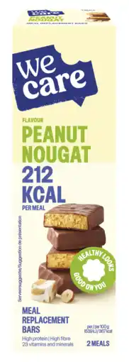 De Online Drogist Wecare Peanut Nougat Meal Replacement Bars aanbieding