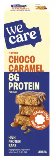 De Online Drogist Wecare Choco Caramel High Protein Bars aanbieding