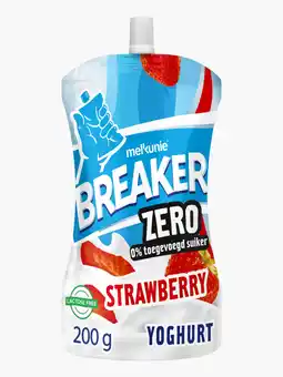 Flink Melkunie Breaker yoghurt aardbei zonder toegevoegde suikers 200g aanbieding