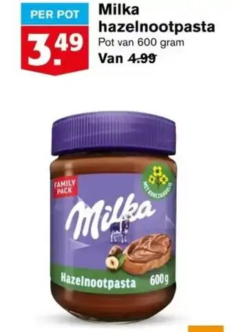 Hoogvliet Milka hazelnootpasta aanbieding